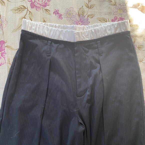 Zara Wide Leg Baggy Pinstripe Trousers - Picture 3 of 5